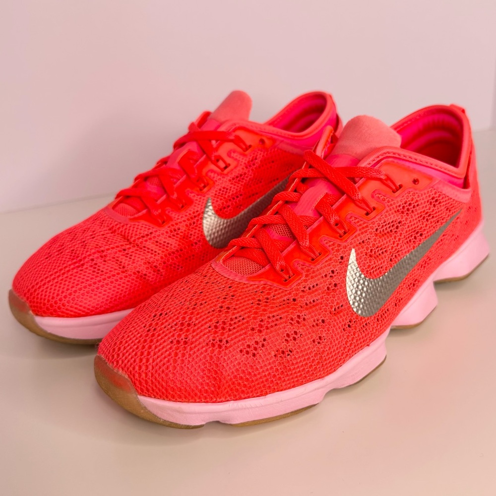Nike Women's Athletic Shoes - Bright Pink and Silver
